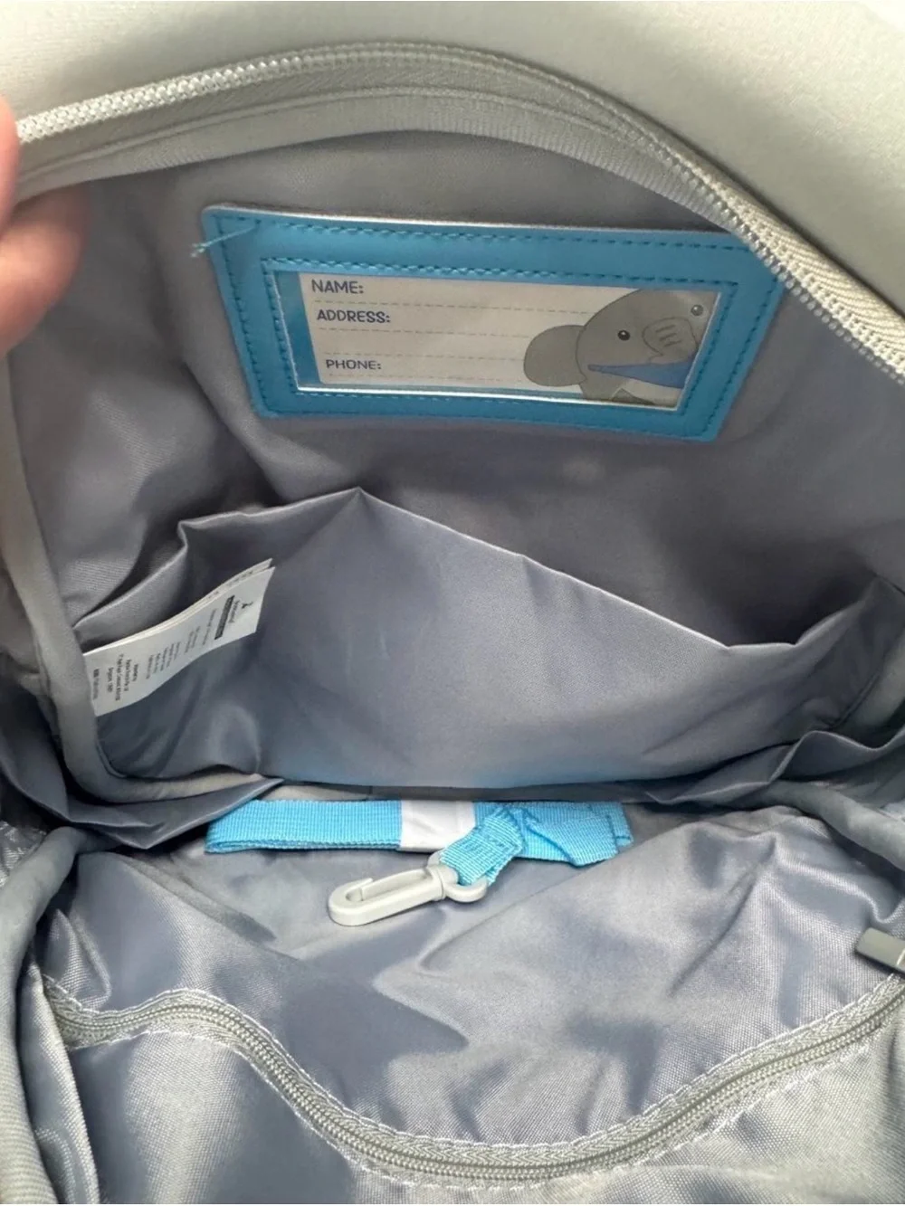Ernie the Elephant Kids Backpack - Gray & Blue by